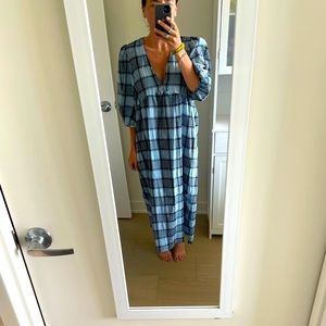 Zara Gingham Blue Dress - size: xs NWT